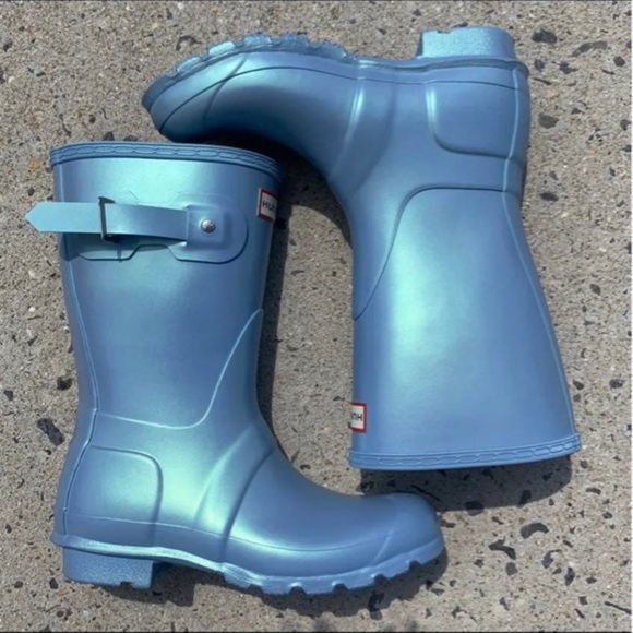 Hunter Original Nebula Short Rain Boots in Blue Womans Sizing RARE - Picture 10 of 10